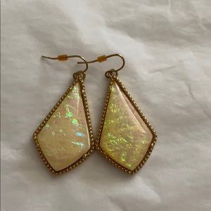 Off white iridescent earrings